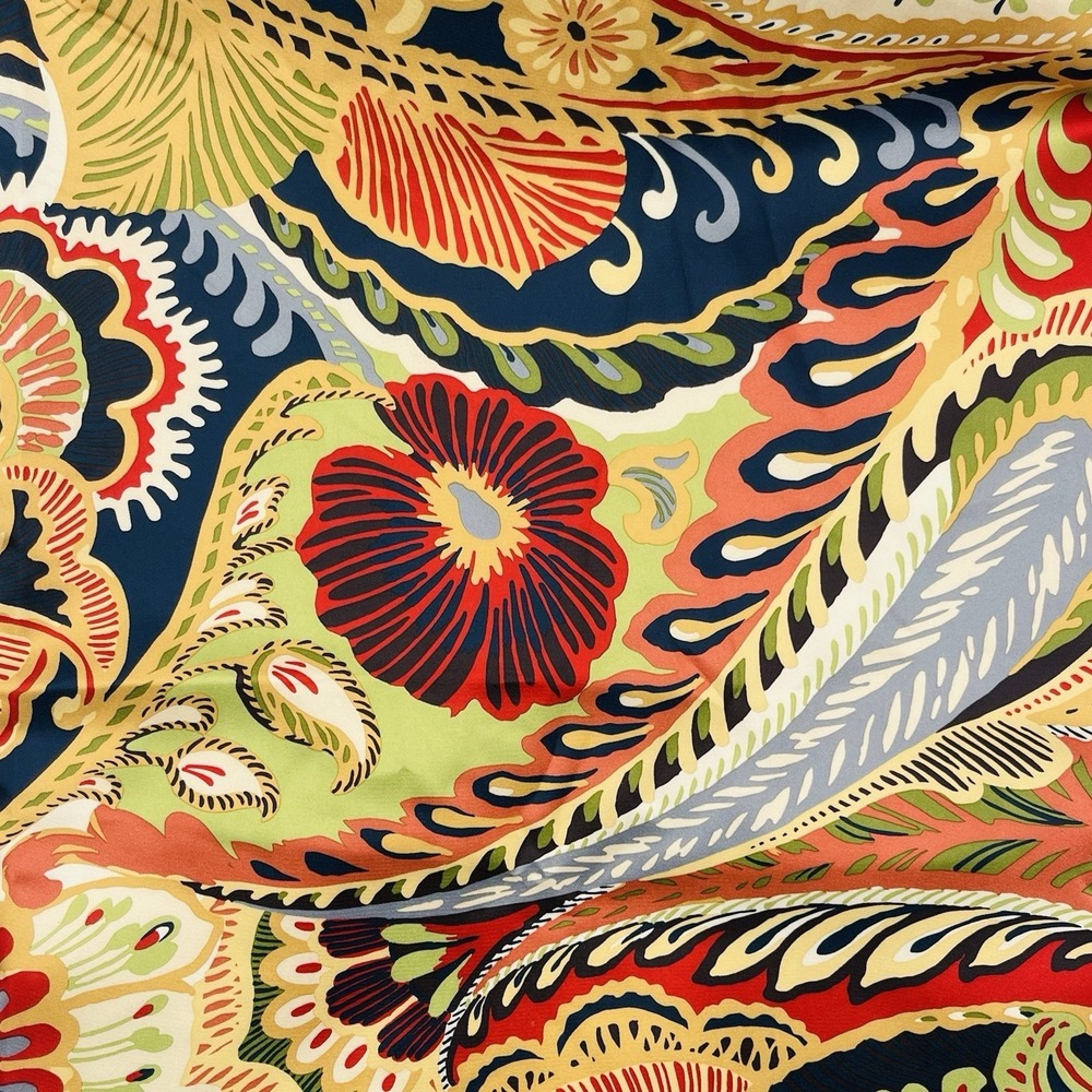 Pier 1 Imports 'VIBRANT PAISLEY' Window Tab Curtain‎ Panels (2) 54 x 84" EUC!